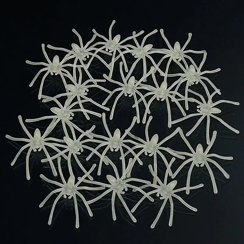 Glow-in-the-Dark Fake Spiders Halloween Prank Toy 10 Pack Halloween Prank Toy Qme