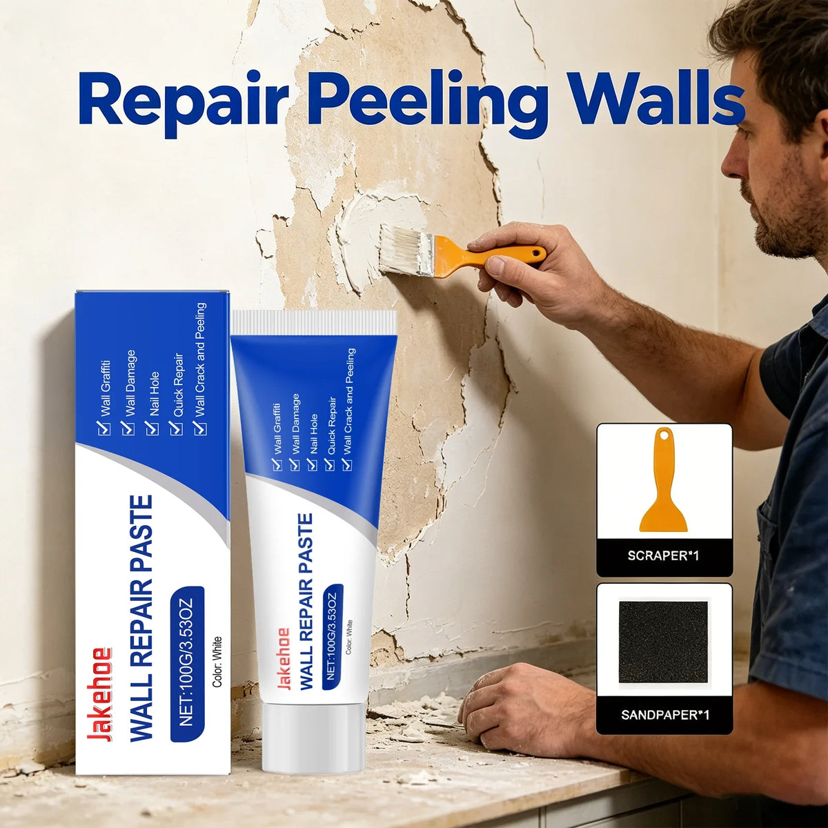 Wall Repair Paste – Fill Nail Holes, Cracks & Damage Wall Repair Paste Qme
