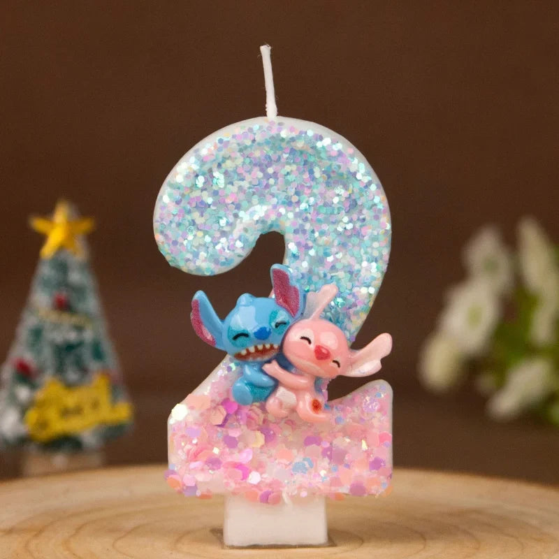 Stitch & Lilo Number Birthday Candles – Hugging Couple Design Birthday Number Candles Qme