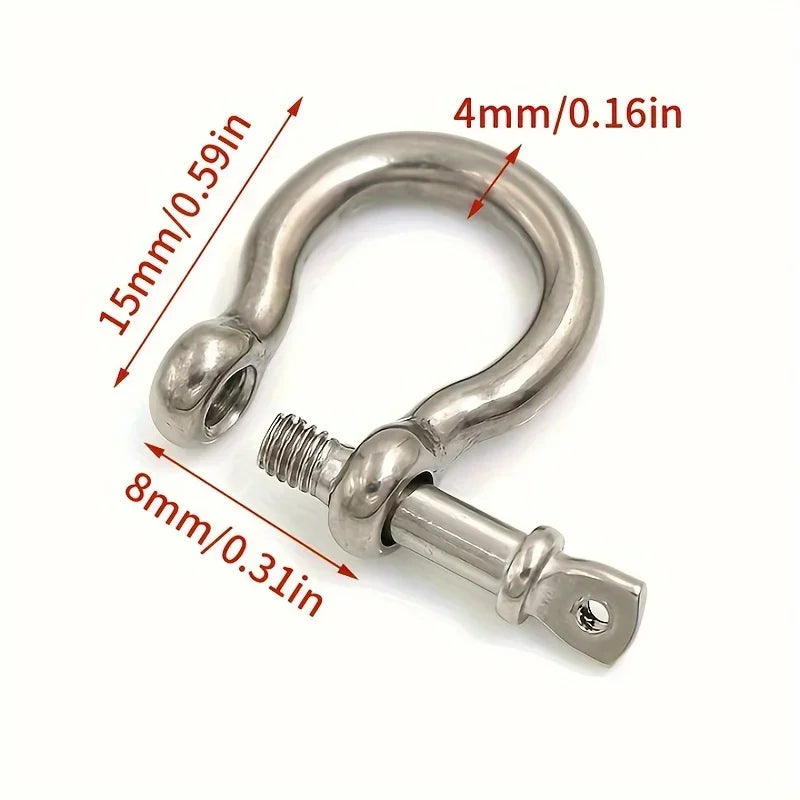 M4 Stainless Steel Bow Shackle Screw Pin – 5 Pack Rigging Bow Shackle Qme