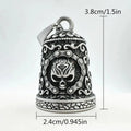 Skull Motorcycle Bell Key Chain – Weatherproof Alloy Ornament Motorcycle Bell Key Chain Qme Black