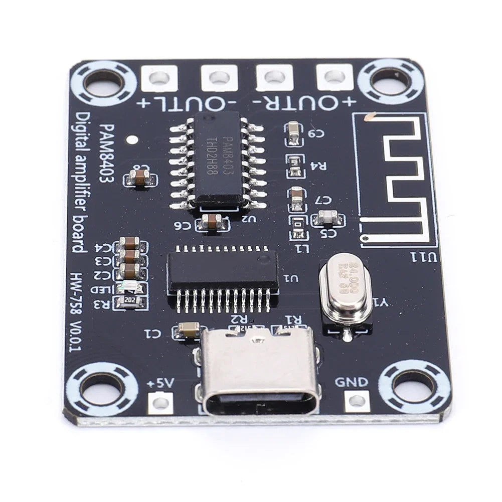 PAM8403 Mini Amplifier Board 5W+5W Dual Channel TYPE-C Audio Amplifier Module Qme