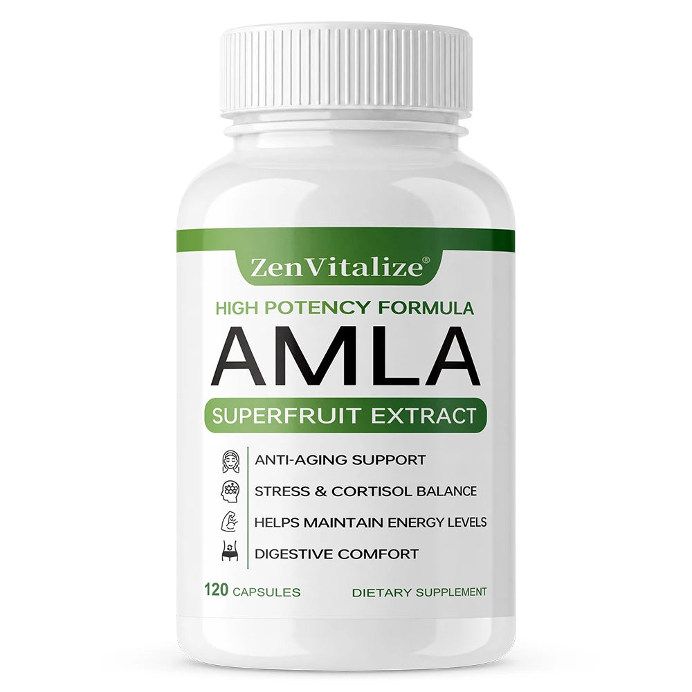 Organic Amla Capsules 1000mg – Antioxidant & Energy Support Herbal Supplement Qst 120 count-1 bottle