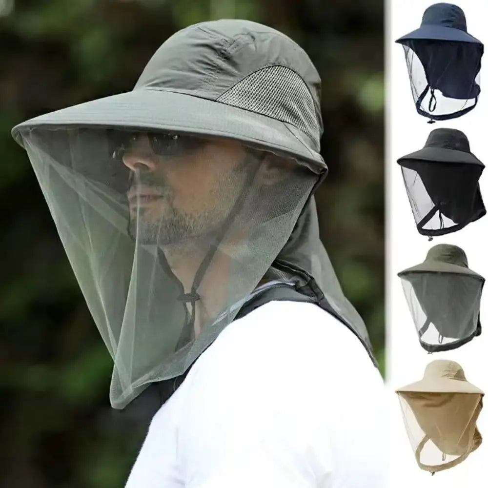 UPF50+ Wide Brim Mosquito Net Hat – Foldable & Lightweight Mosquito Net Hat Qme