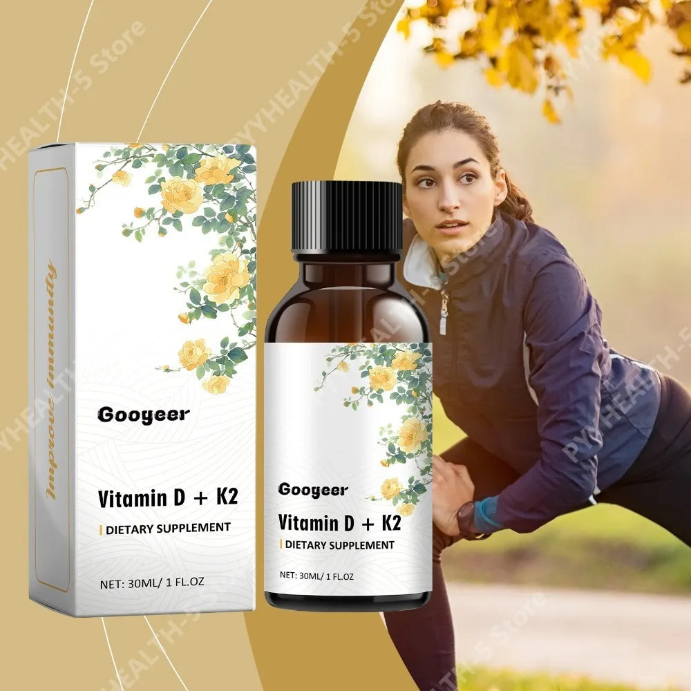 Vitamin D3 + K2 Liquid Drops with Gluconolactone – 30ml Vitamin Supplement Drops Qst