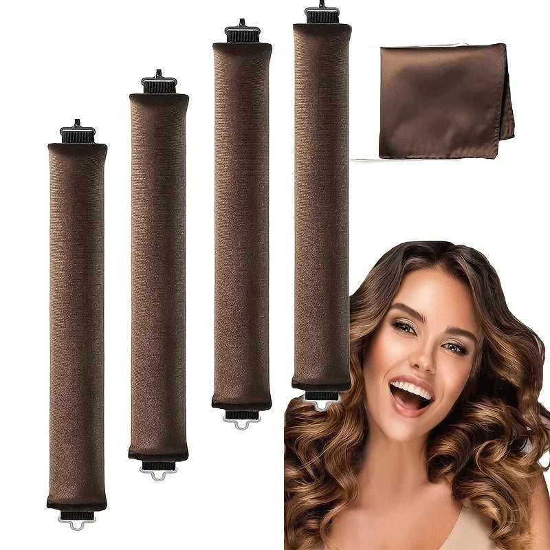 No-Heat Foam Curling Tool & Silk Scarf – Big Wave Setter Heatless Curling Tool Qme