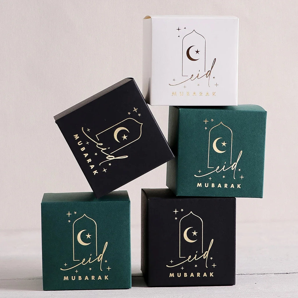 10 Elegant Mini Gift Boxes | Gold Crescent Star Design Mini Gift Boxes Qme