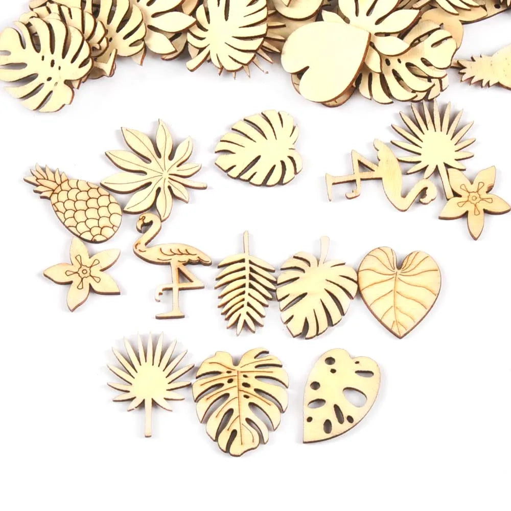 Tropical Wooden Craft Shapes – Flamingo, Pineapple & Leaf DIY Wooden Craft Shapes Qme Default Title