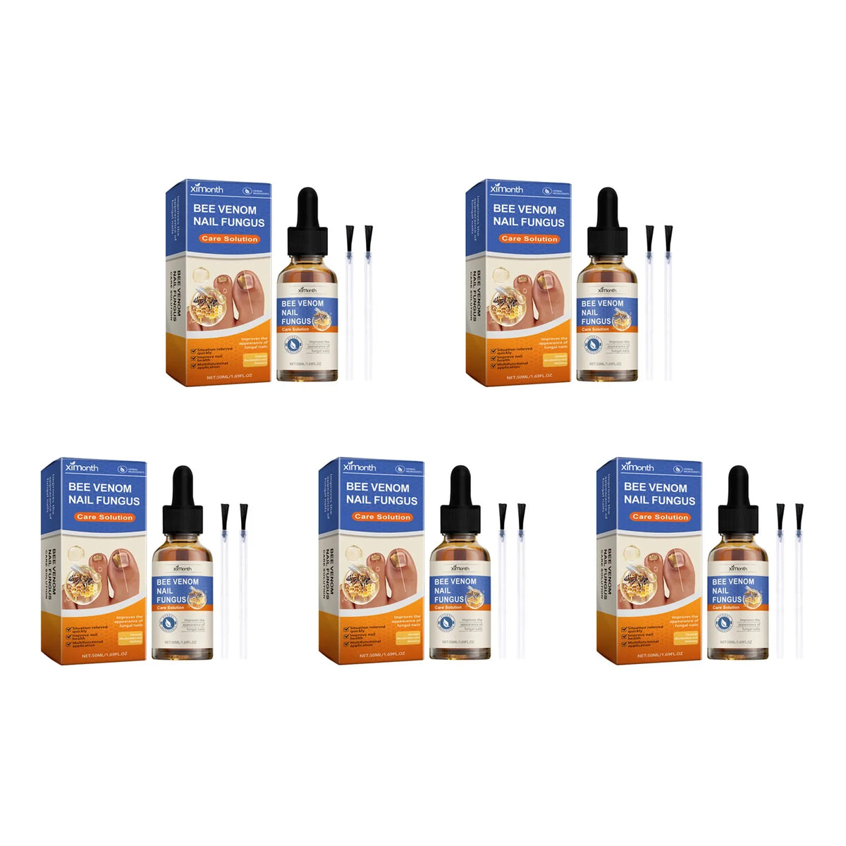 Bee Venom Tea Tree Nail Repair & Cuticle Care Serum 50ml Nail Repair Serum Qme 5 x 50ml Boxed