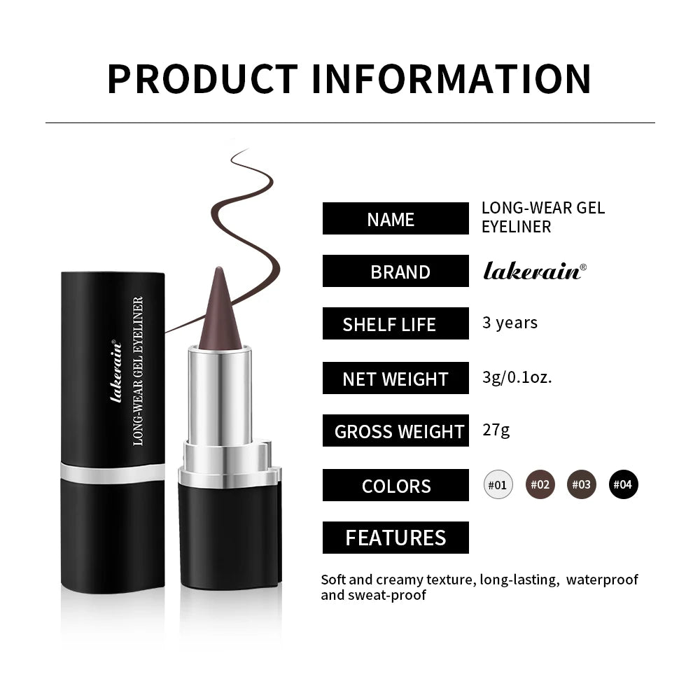 Matte Tapered Eyeliner Stick – Waterproof Long-Lasting Gel Pen Eyeliner Stick Qst