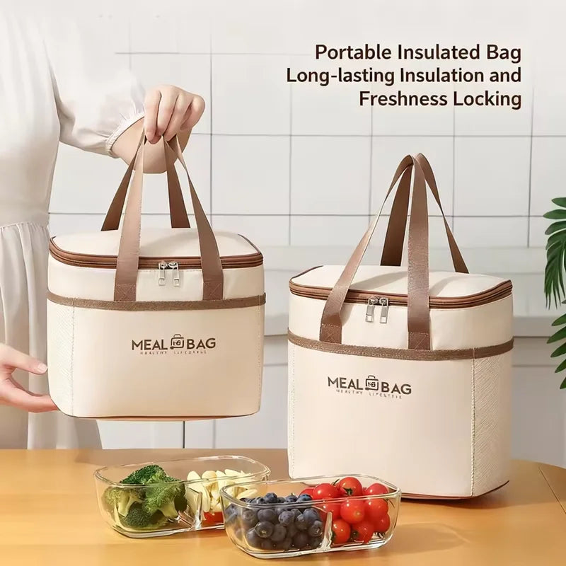 Insulated Lunch Bag – Large Capacity Waterproof Thermal Tote Insulated Lunch Bag Qme
