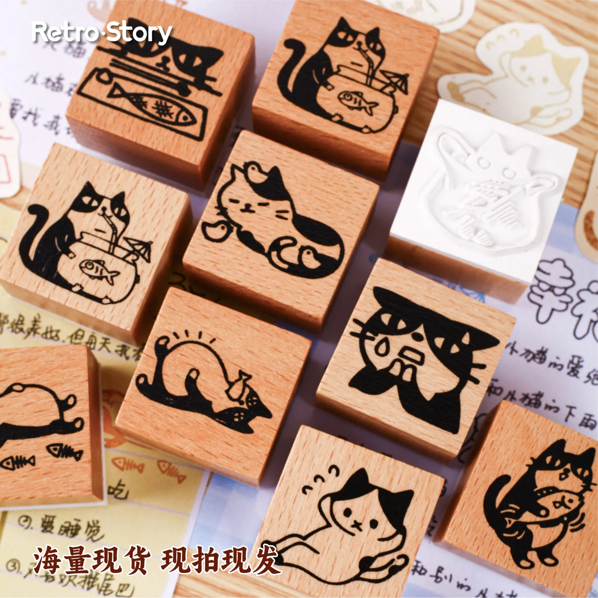 Vintage Wooden Rubber Alphabet & Pet Stamps | Stationery Seal Rubber Craft Stamp Qme