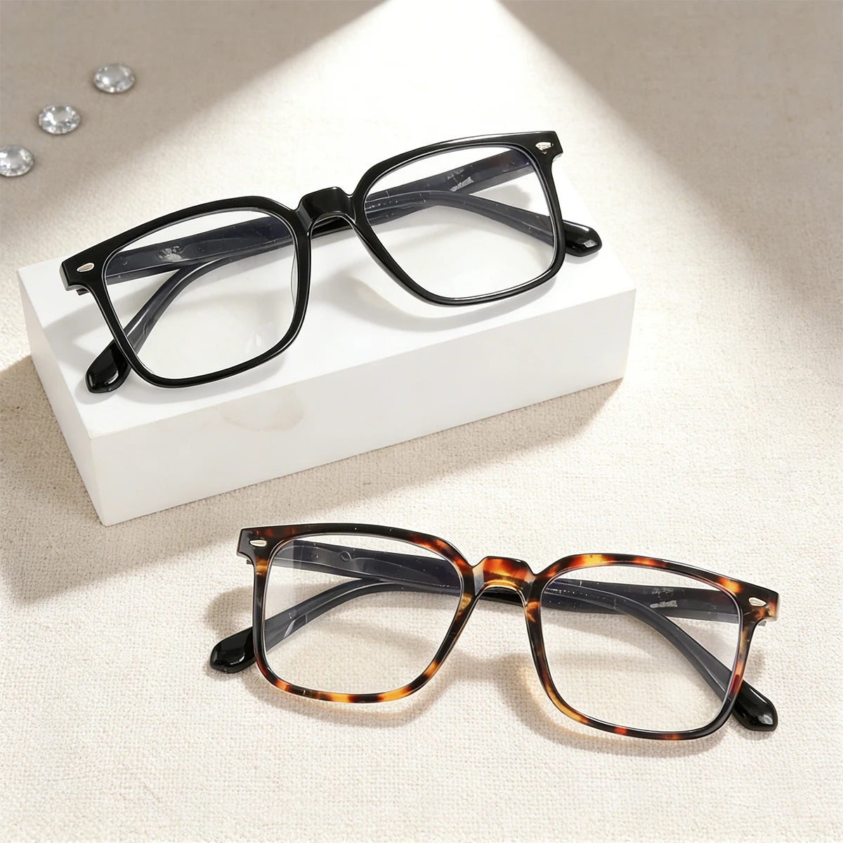 VOPHA Square Reading Glasses Spring Hinge +1.0–+3.0 | L78 Reading Glasses Qst