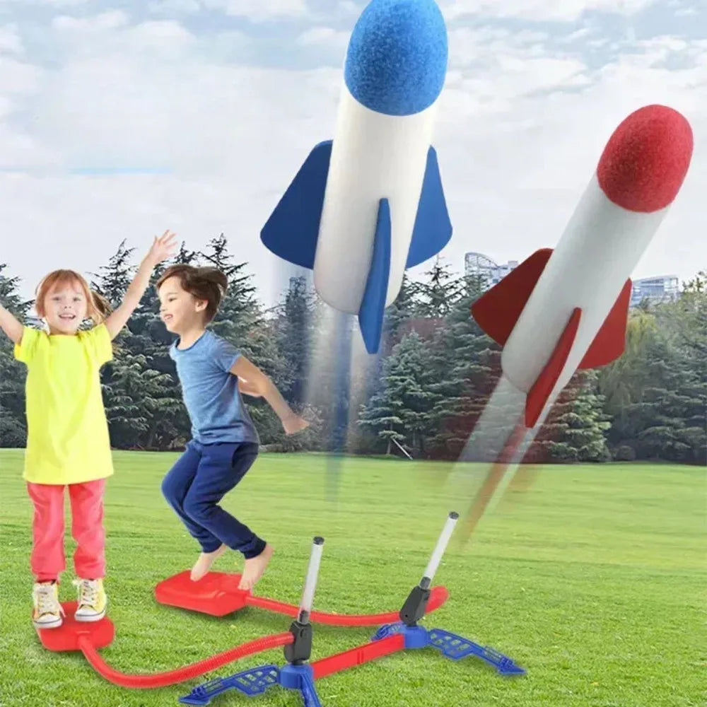 Kids Air Rocket Foot Pump Launcher – Outdoor Stomp Launch Toy Outdoor Rocket Launcher Toy Qme