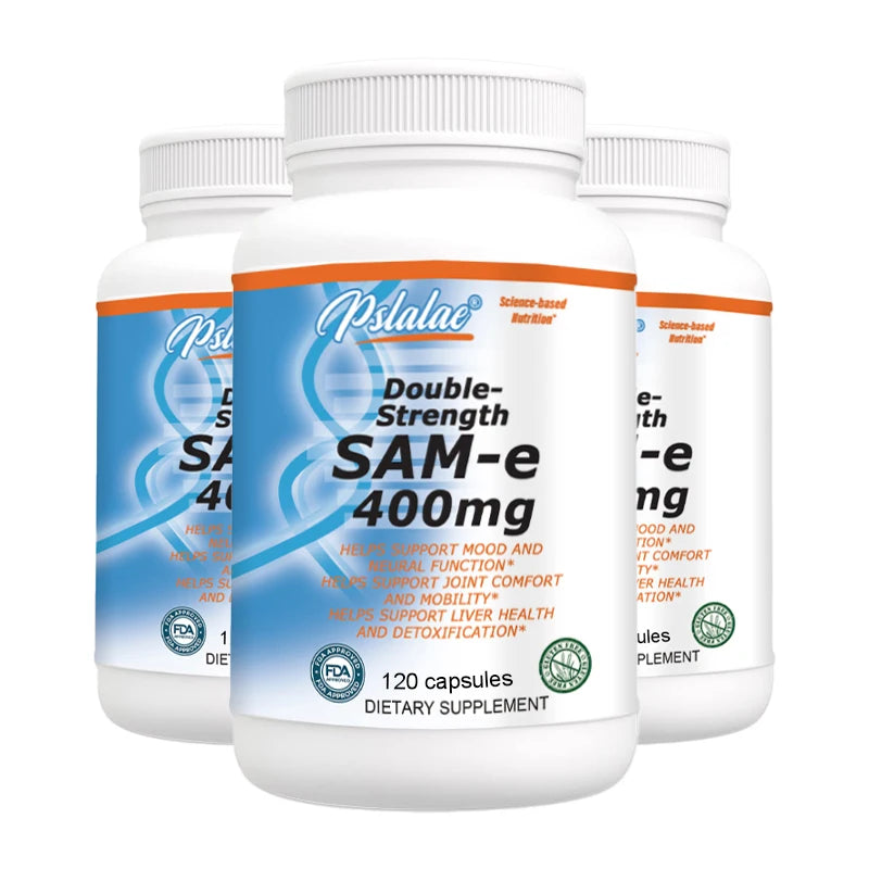 SAM-e 400mg Supplement – Joint, Mood & Brain Support Dietary Supplement Qst 120 Capsule-3bottles