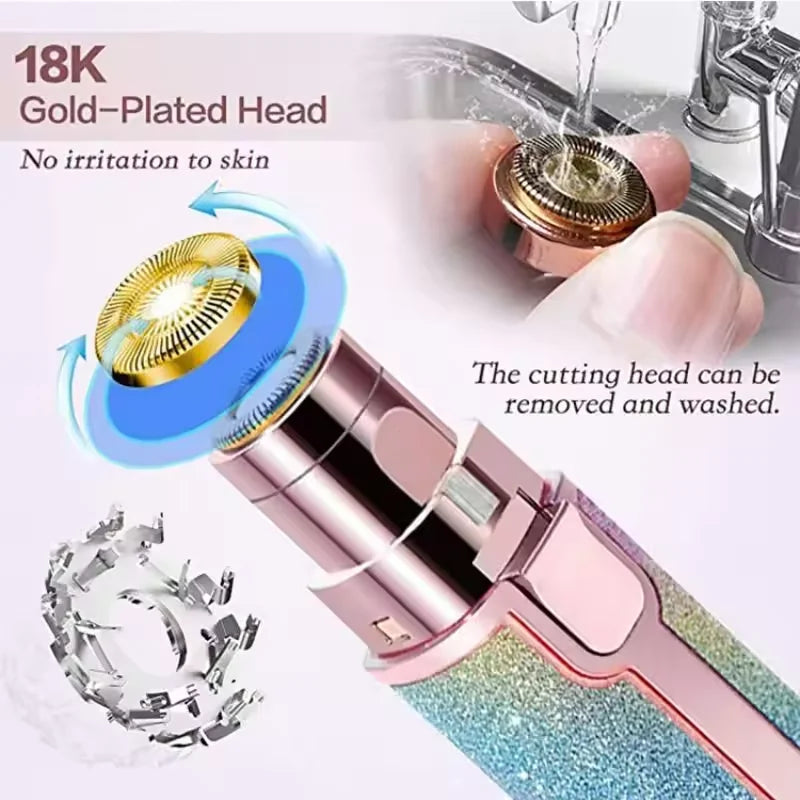 2-in-1 Electric Eyebrow Trimmer & Facial Hair Shaver Women Electric Eyebrow Trimmer Qst