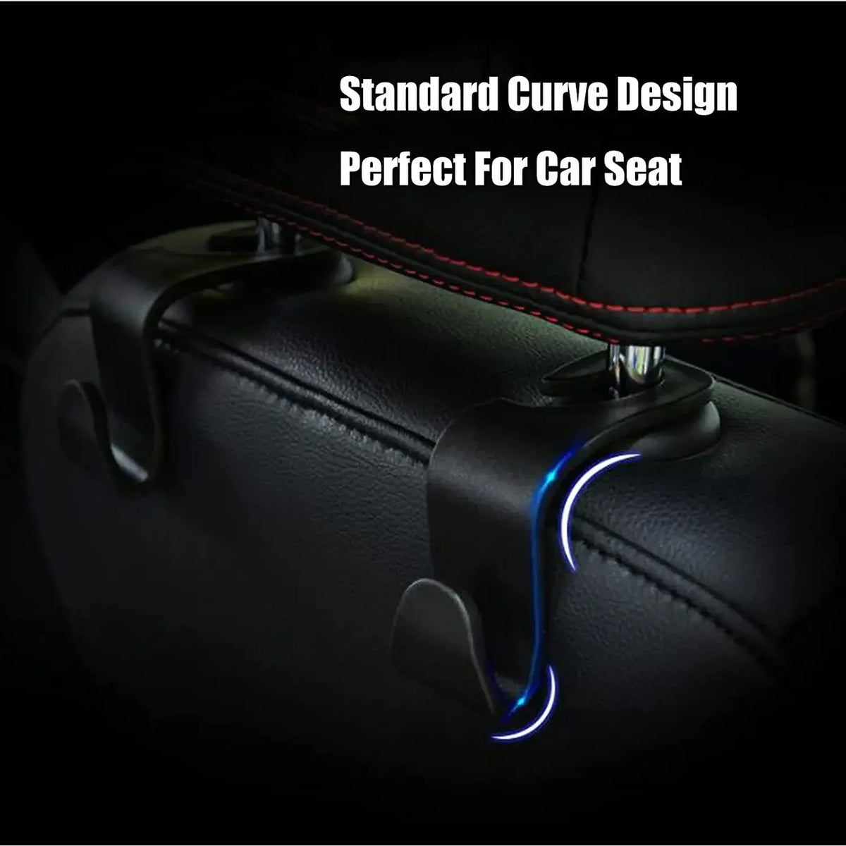 Car Headrest Hooks – Seat Back Bag Clips & Organizer 4-Pack Car Seat Organizer Qme