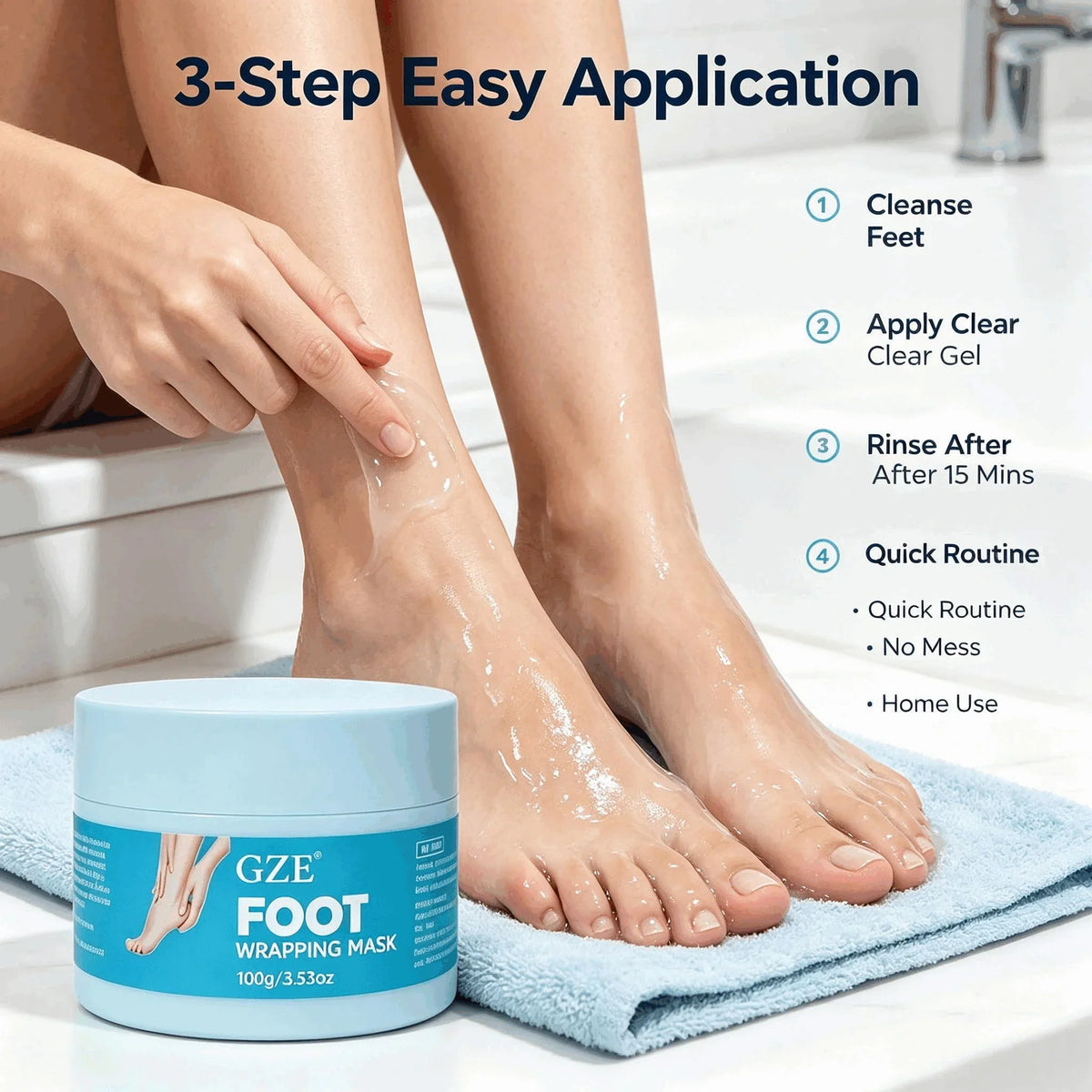 GZE Peel Off Foot Mask – Exfoliating & Hydrating Foot Wrap Foot Peel Mask Qme