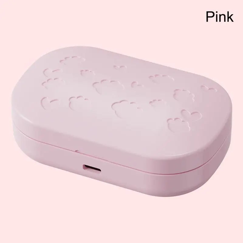 Portable Ultrasonic Contact Lens Cleaner Case USB-C Lens Cleaning Device Qst Pink