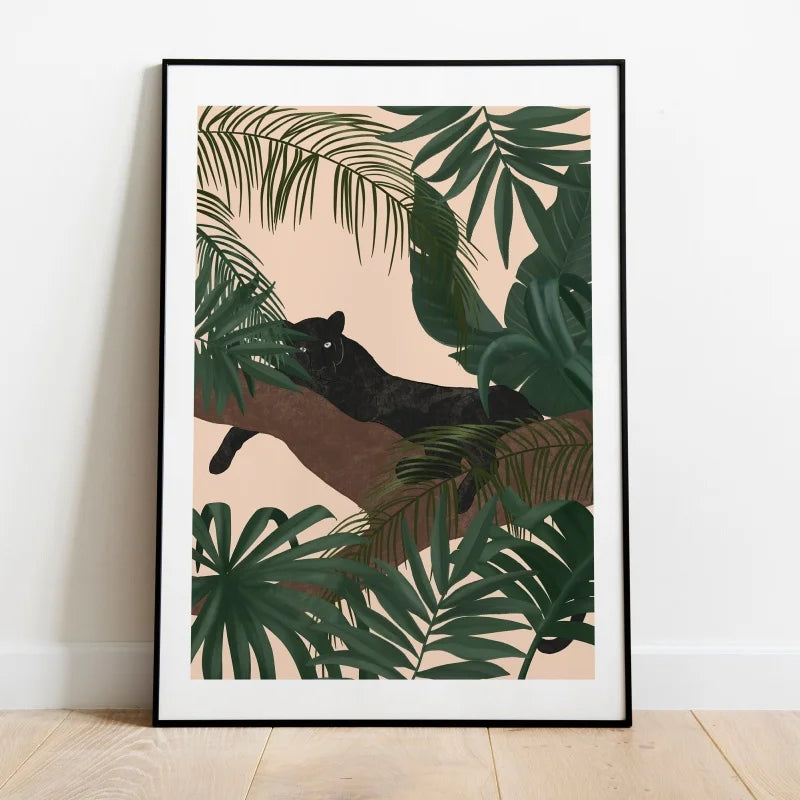 Tiger & Panther Canvas Wall Art – Jungle Tropical Poster Canvas Wall Art Qst