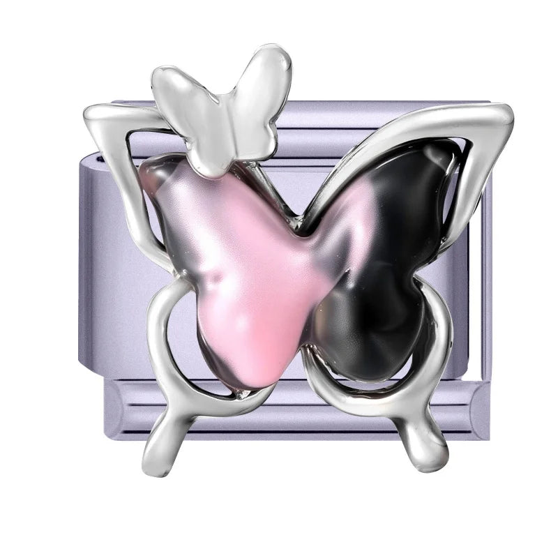 Zircon Bow Butterfly Rabbit Italian Charm Links DIY Bracelet