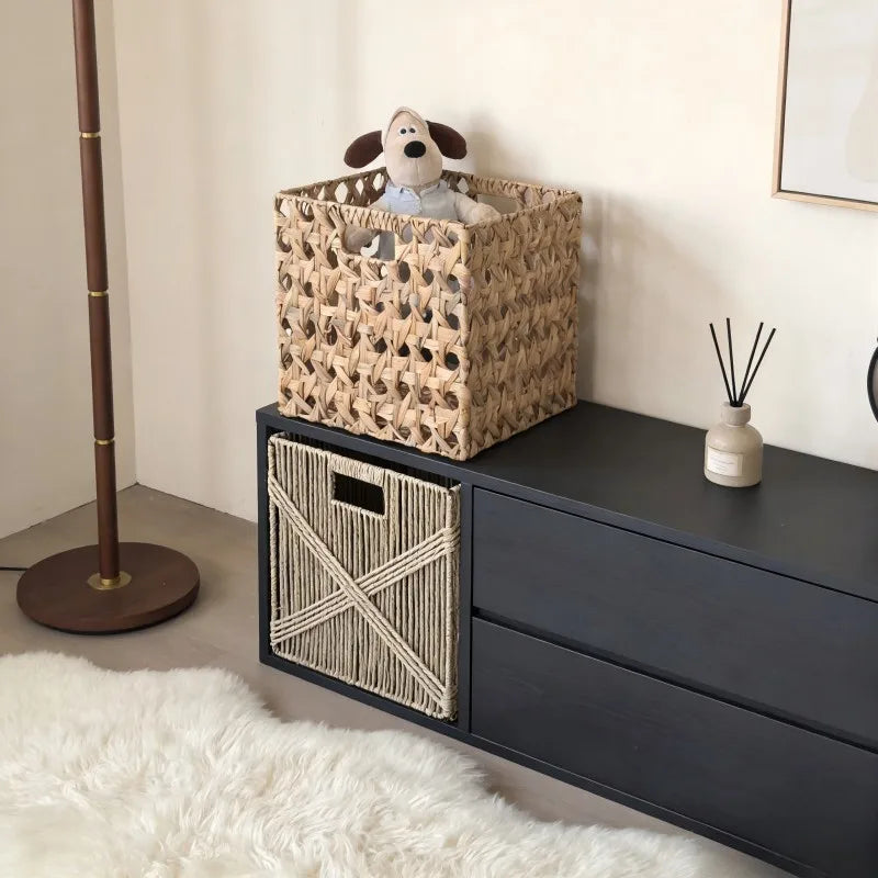 Handmade Foldable Seagrass Wicker Storage Basket – Home & Outdoor Woven Storage Basket Qst