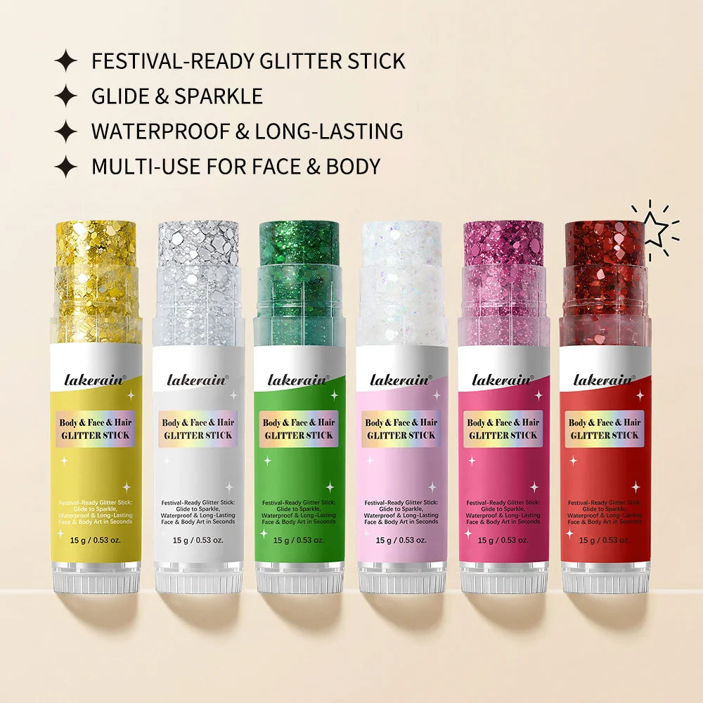 Glitter Gel Highlighter Stick – Sparkling Body & Face Makeup Glitter Highlighter Stick Qst