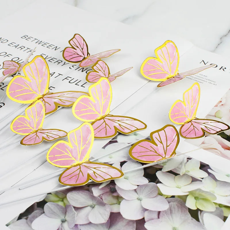 Butterfly Cake Toppers – Birthday, Wedding & Party Baking Cake Topper Set Qme