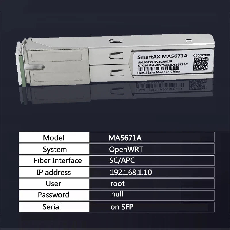 MA5671A GPON ONT SFP Transceiver Module – 2.5G Fiber Broadband SFP Transceiver Module Qme