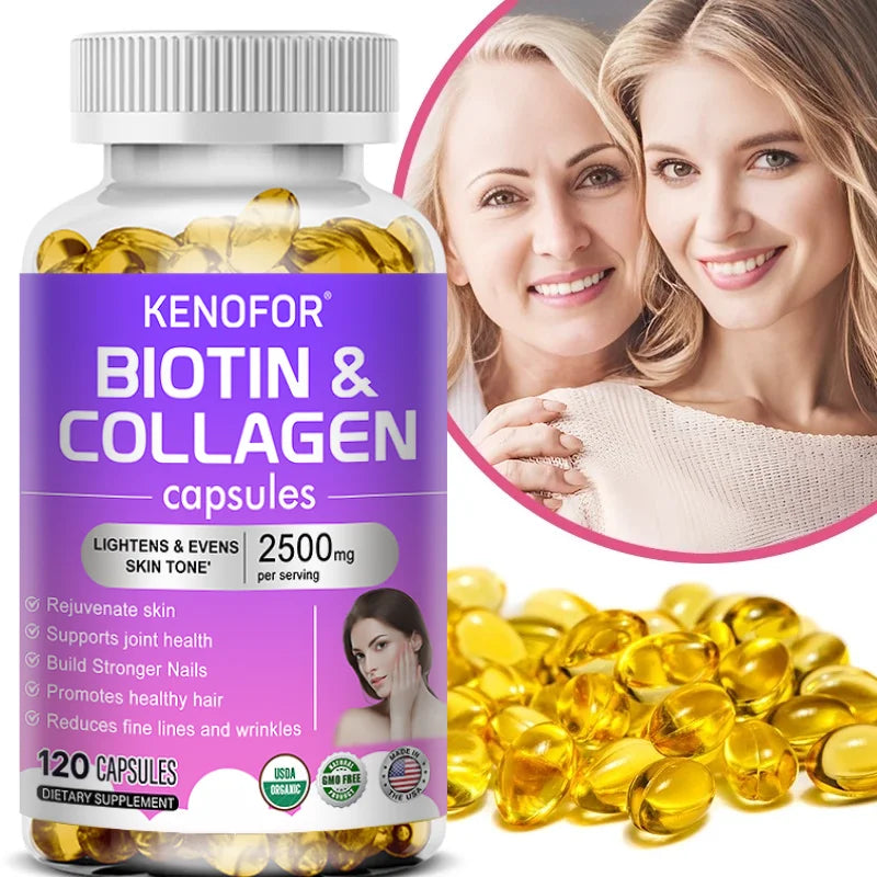 Kenofor Beauty Capsules – Collagen, Biotin, Vitamin C & Glutathione Beauty Supplement Capsules Qst