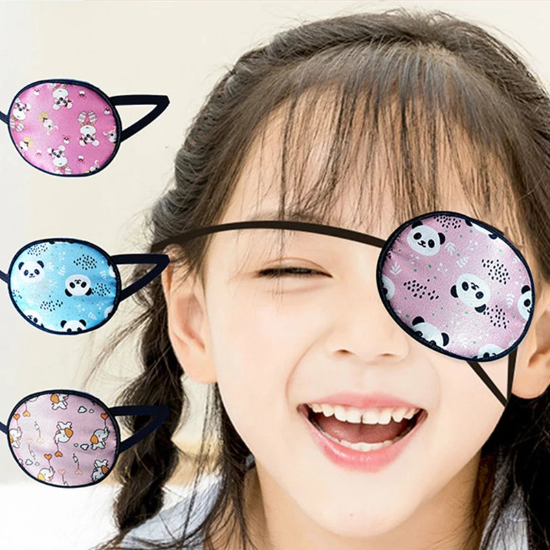 Cute Kids Silk Eye Patch – Single Eye Occlusion Eyeshade Children's Eye Patch Qst