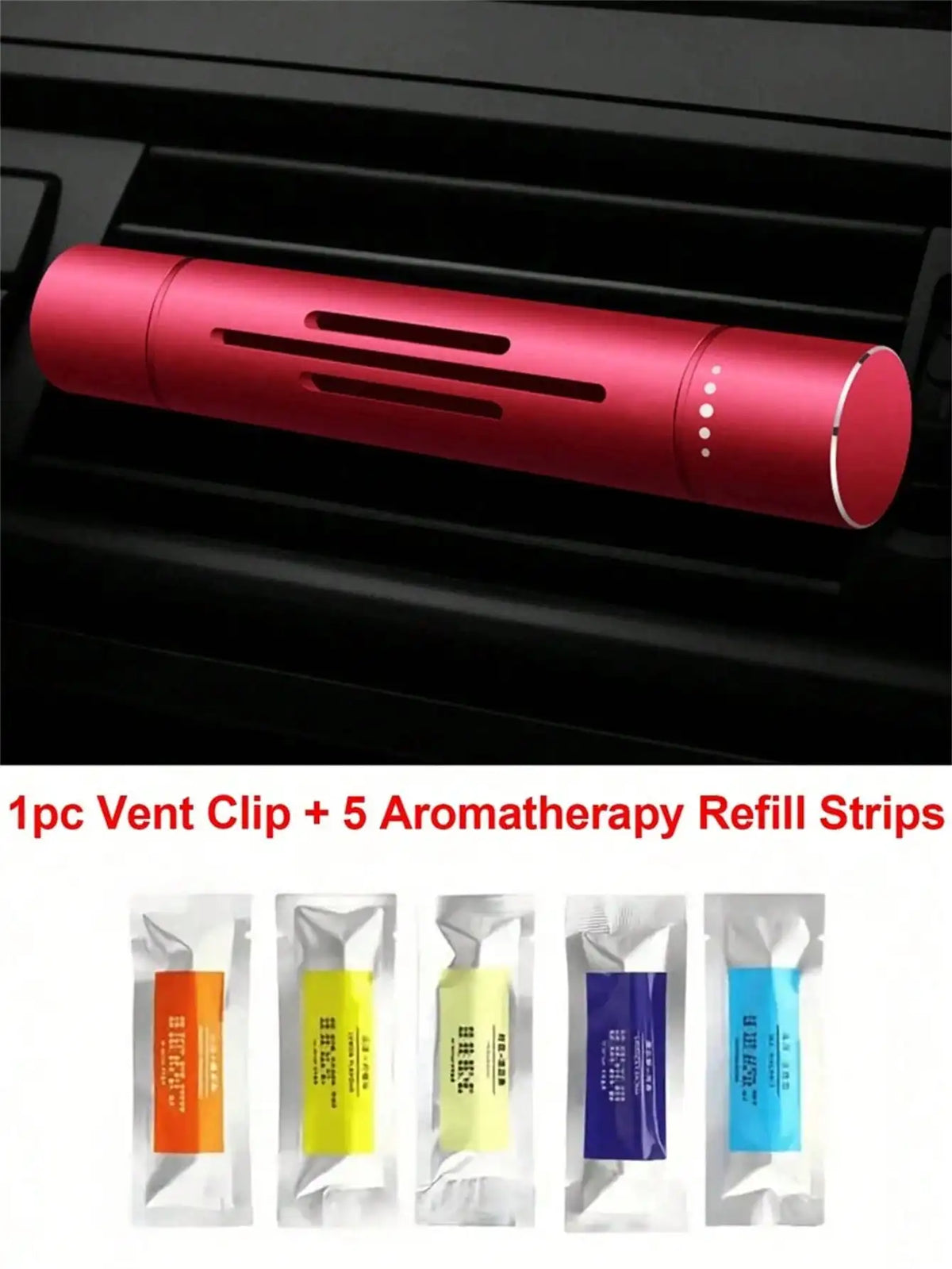 Car Vent Clip Aromatherapy Diffuser – 1 Holder & 5 Scent Sticks Car Vent Diffuser Qme