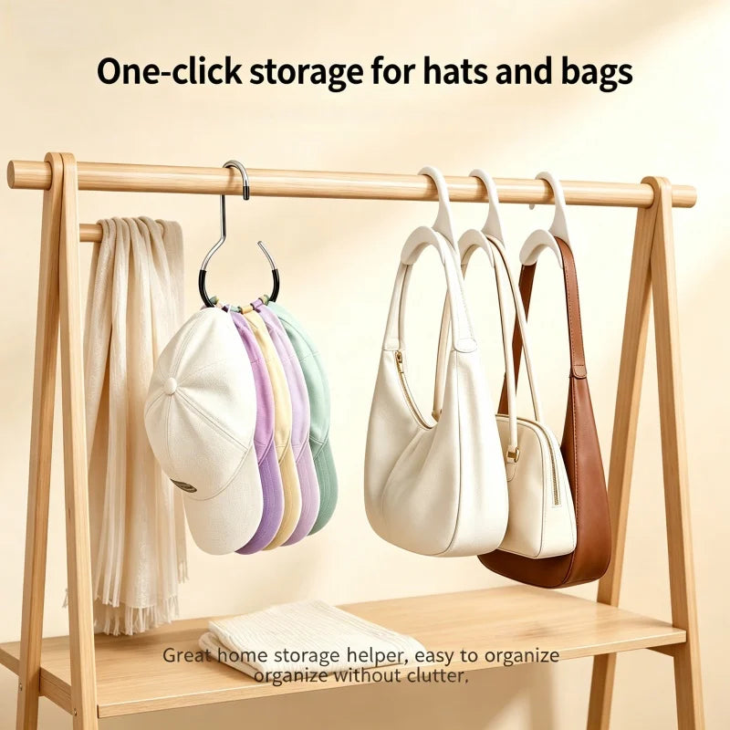Stackable Bag & Hat Hook Rack | Multi-Function Storage Organizer Closet Hook Rack Qme