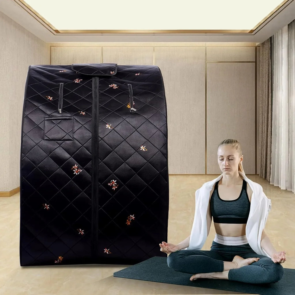 Far Infrared Sauna Tent – 1-Person Home Spa + Heated Foot Pad Infrared Sauna Tent Qst