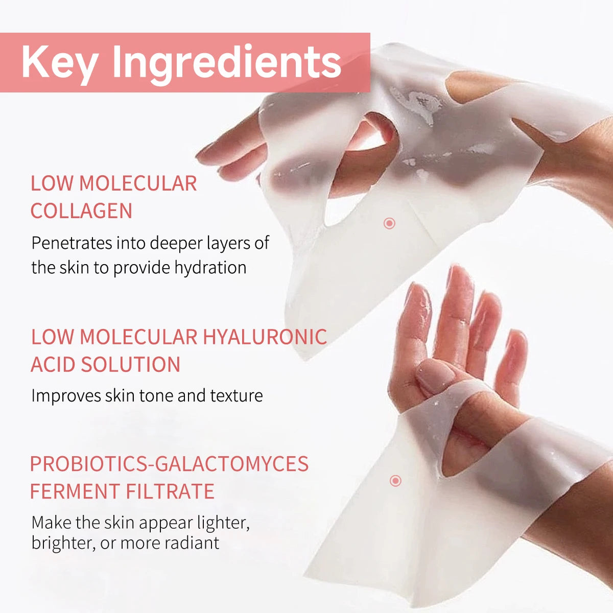 Pink Bio-Collagen Deep Gel Mask – Moisturize & Brighten Skin Collagen Face Mask Qst