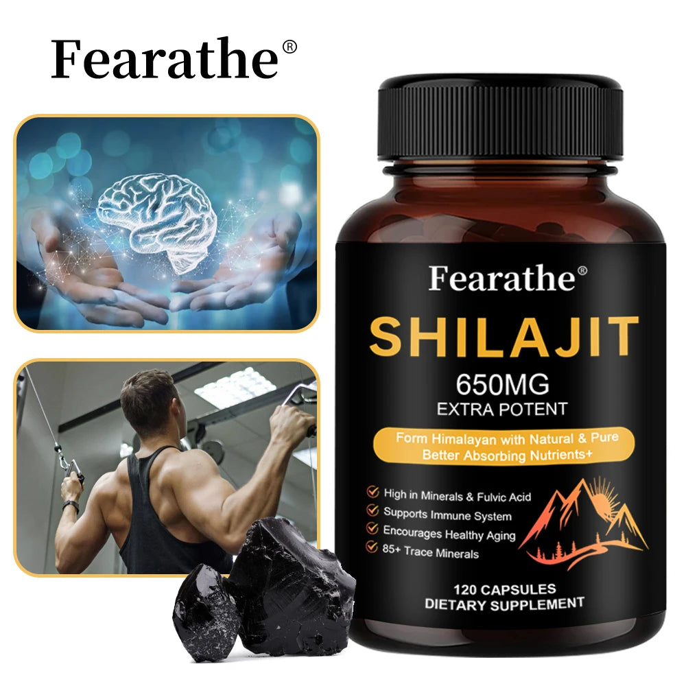 Himalayan Shilajit Capsules with Ginseng & Ashwagandha 60ct Herbal Supplement Qst
