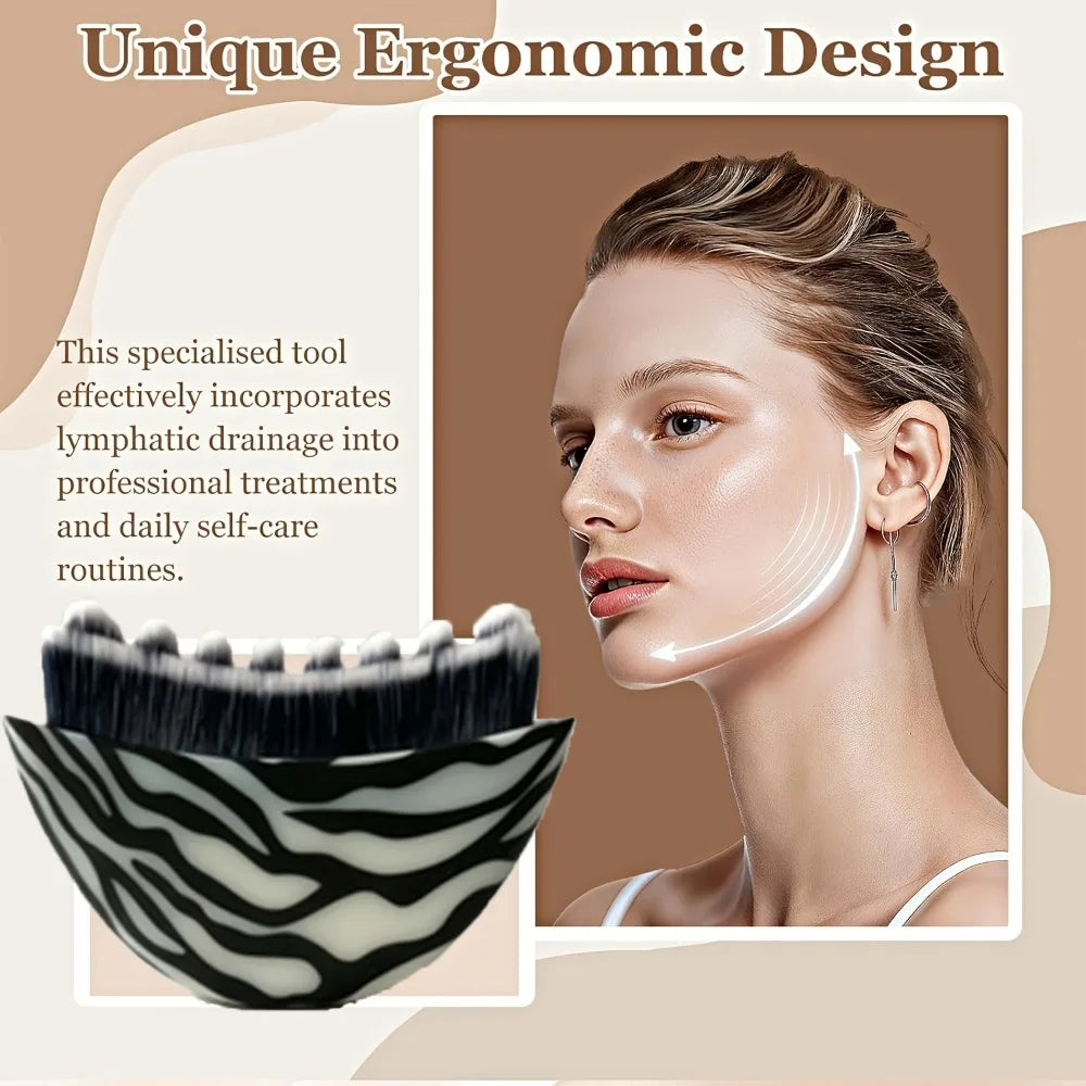 Zebra Print Face Contouring Lifting Brush with Lid | Qme Face Makeup Brush Qme