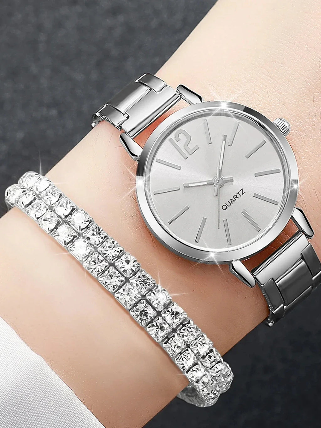 6-Piece Women's Small Dial Quartz Watch Set – Casual Style Women's Watch Set Qme