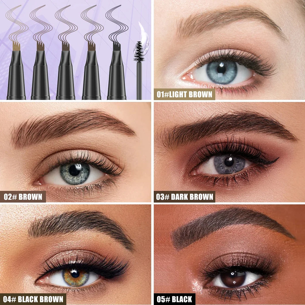 Qme Double-Ended Waterproof Eyebrow Pencil – 5 Shades Eyebrow Pencil Qme