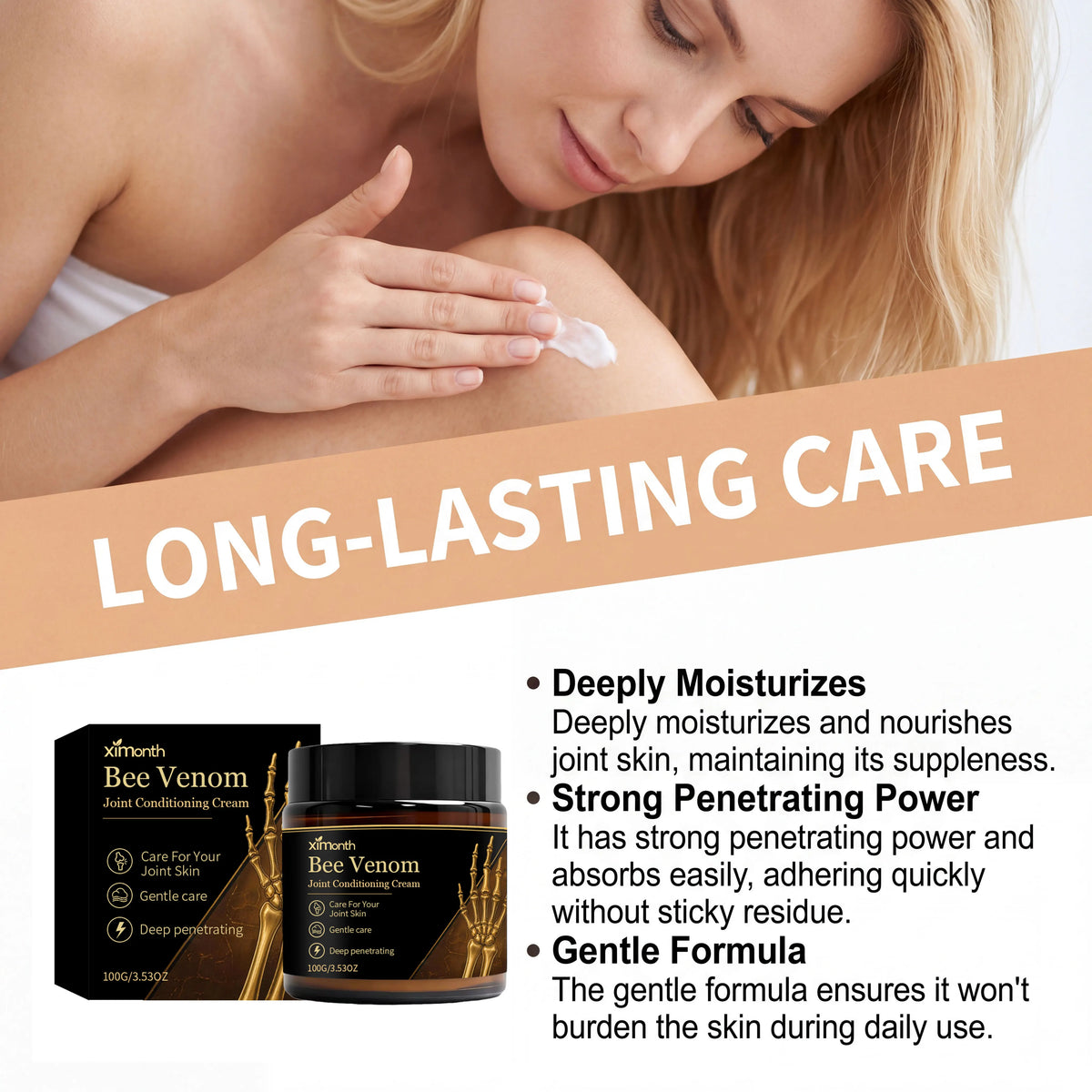 Ximonth Bee Venom Joint Care Cream | Daily Moisturizer Body Moisturizing Cream Qst