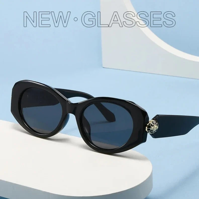 Y2K Cat Eye Sunglasses – Vintage Irregular Designer UV400 Cat Eye Sunglasses Qme