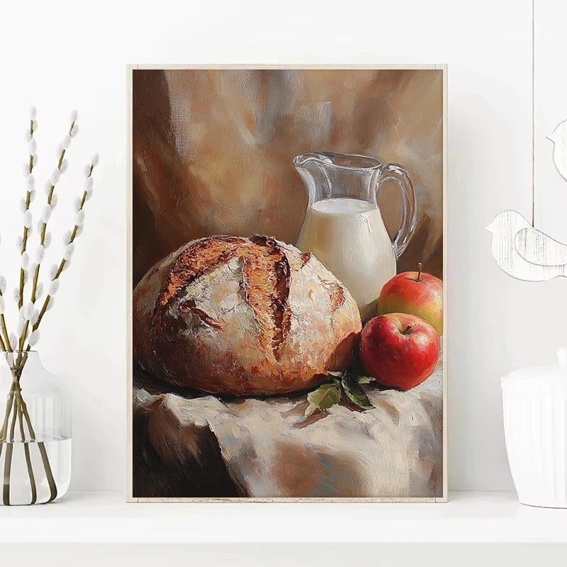 Vintage Food Still Life Canvas Wall Art for Kitchen Decor Canvas Wall Art Qst