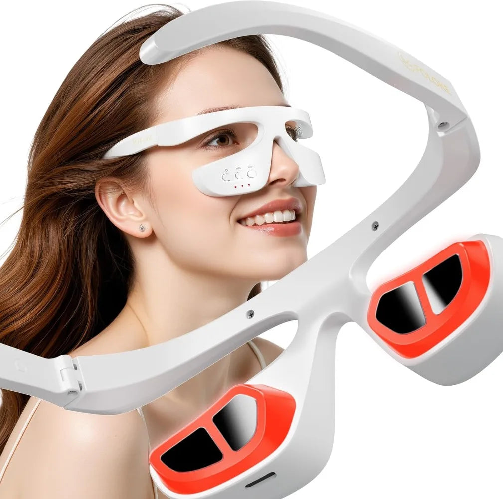 Smart 3D Eye Massager – Red Light Relaxing Beauty Device Eye Massager Qst White
