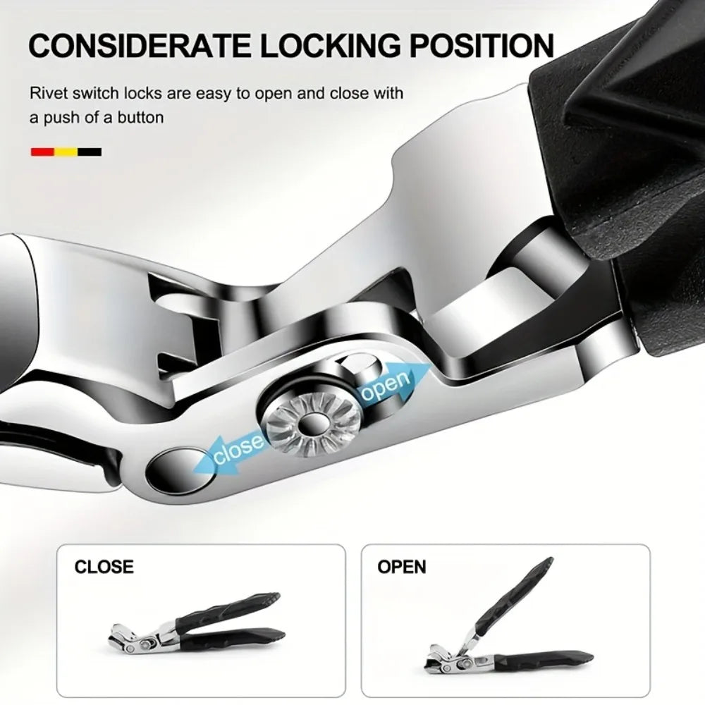 Anti-Splash Nail Clippers Long Handle – Stainless Steel Manicure Nail Clippers Qme