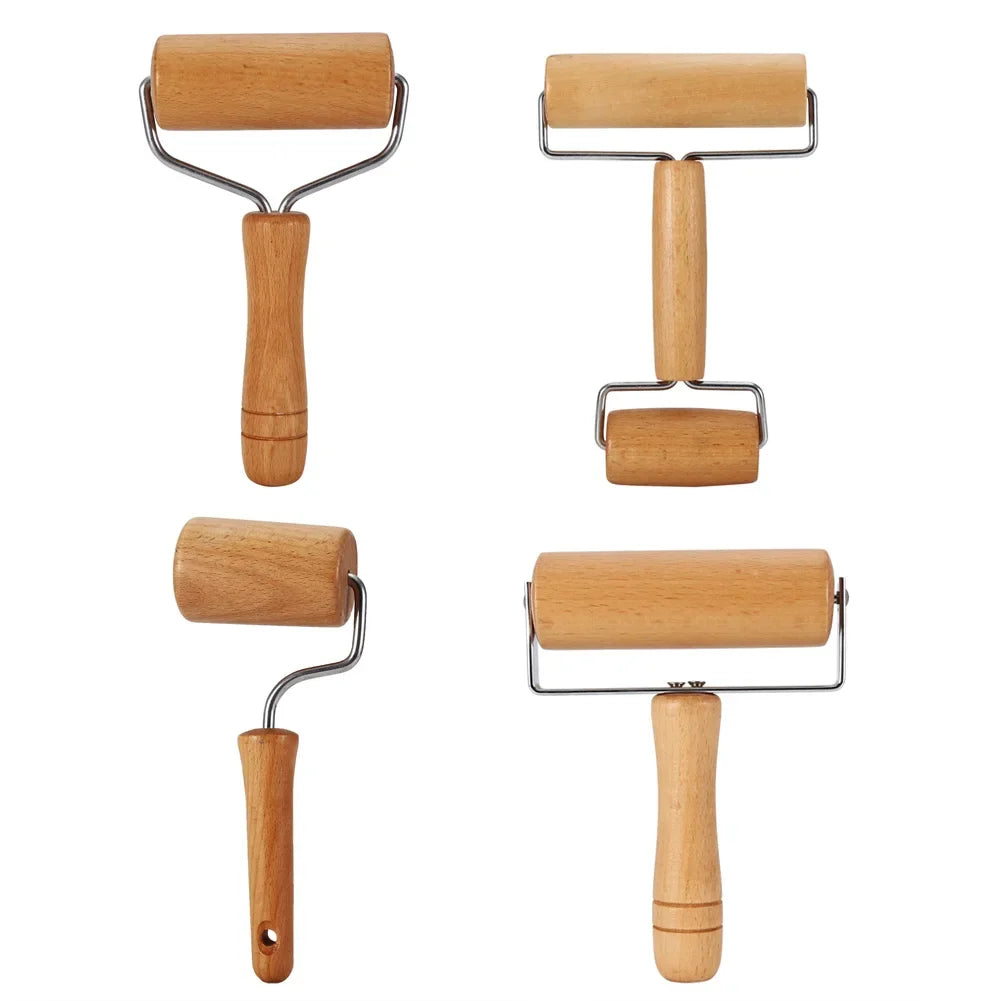 Wooden Rolling Pin for Pastry, Pizza & Dough | Qme Baker Wooden Rolling Pin Qme