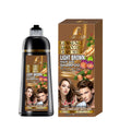ROUSHUN 420ml Light Brown Hair Dye Shampoo – Ginseng & Ginger Hair Dye Shampoo Qst Light Brown Hair Sha