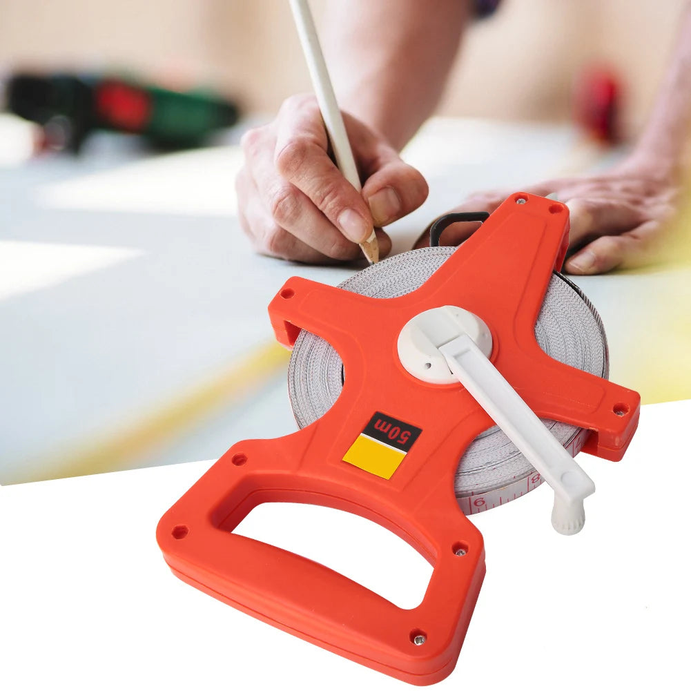 50m Open Reel Tape Measure – ABS Plastic Measuring Ruler Tool Open Reel Tape Measure Qst