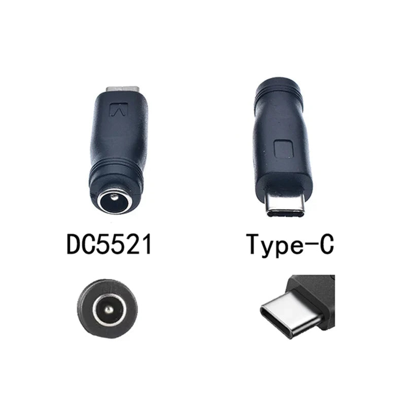 USB to DC Power Plug Adapter Set – Multi-Size Barrel Connectors DC Power Adapter Set Qme