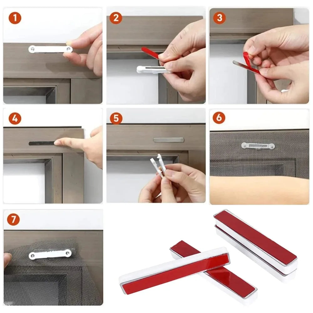 Magnetic Window Screen Clips – Drill-Free Insect Netting Fix Screen Netting Clip Qme