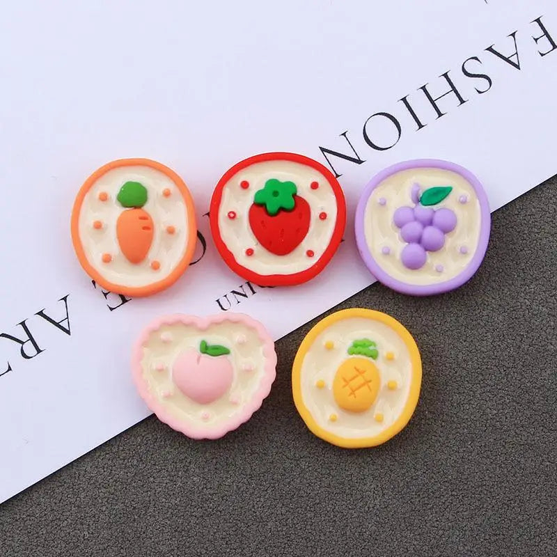 Fruit Cartoon Resin Flatback Charms – DIY Phone Case & Craft Decor Resin Flatback Charms Qme